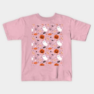 Halloween cute orange pattern Kids T-Shirt